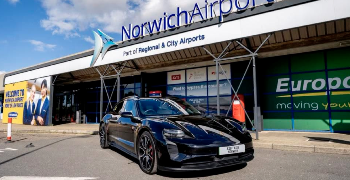 NORWICH TAXI COMPANY USING PORSCHE TAYCAN FOR EXECUTIVE AIRPORT WORK