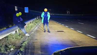TWO DRUNK PASSENGERS WERE ABANDONED BY THE SIDE OF A MOTORWAY FOR BEING SICK IN CAR