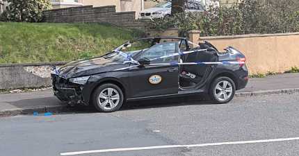 WOMAN HOSPITALISED AFTER GLASGOW PHV ROOF CUT OFF IN SERIOUS COLLISION