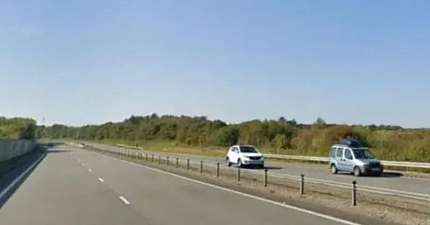 STOLEN TAXI STOPPED AFTER BEING DRIVEN THE WRONG WAY DOWN THE A55 IN ANGLESEY